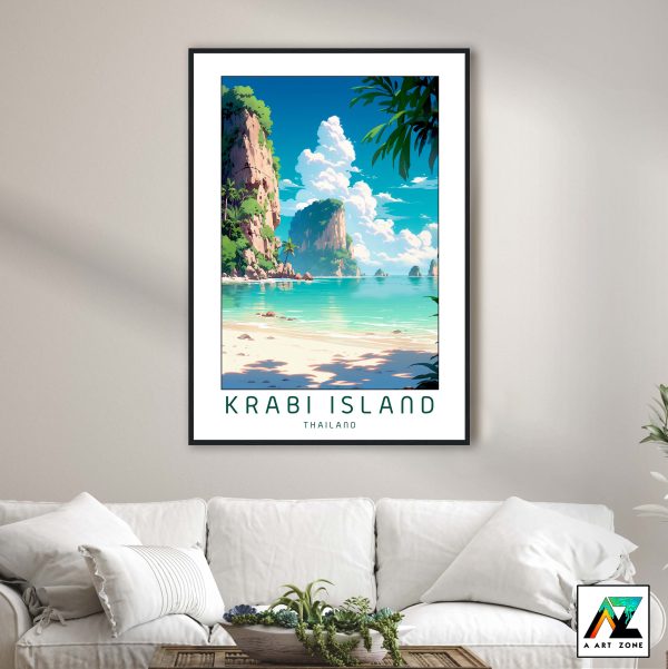 Tropical Sanctuary: Krabi Island Framed Wall Art Over Thesaban Mueang's Island Landscapes