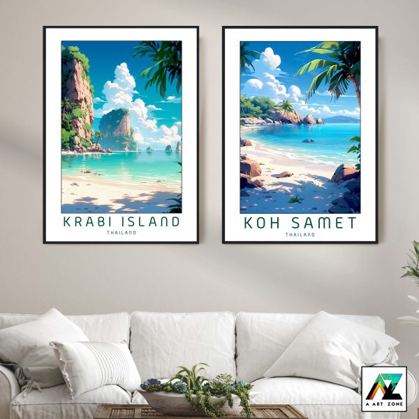 Tropical Tranquility: Framed Wall Art Featuring Krabi's Island Scenery
