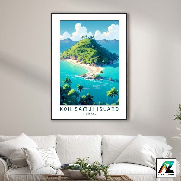 Nature's Canvas: Framed Wall Art of Island Scenery in Koh Samui Island