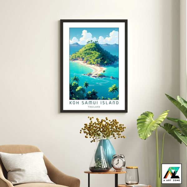 Tropical Tranquility: Framed Wall Art Featuring Koh Samui's Island Scenery