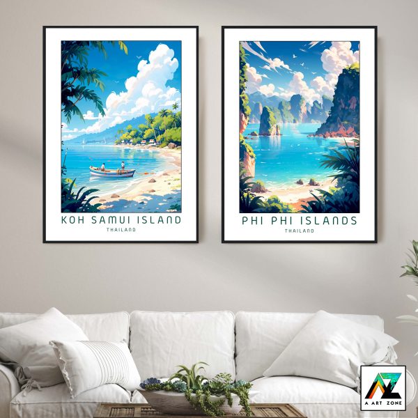 Island Escape: Koh Samui Framed Wall Art Over Surat Thani's Coastal Beauty