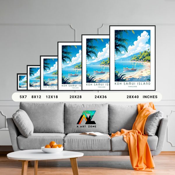 Artistry in Nature: Beachfront Perspective in Koh Samui Island Framed Wall Art