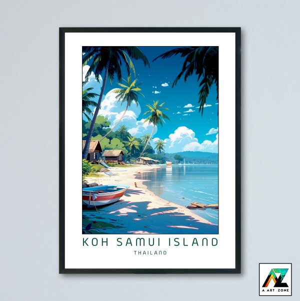 Tropical Sanctuary: Koh Samui Island Framed Wall Art Over Surat Thani's Beachfront Landscapes