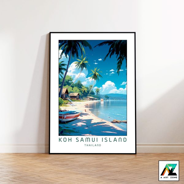 Artistry in Nature: Tropical Beach Paradise in Koh Samui Island Framed Wall Art