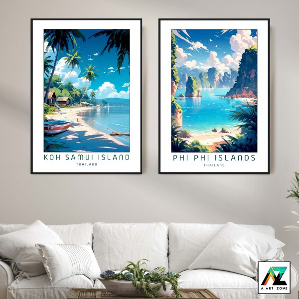 Tropical Tranquility: Framed Wall Art Featuring Koh Samui's Beach Paradise