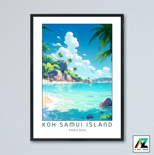 Seaside Serenity: Framed Wall Art of Sunny Day in Koh Samui Island