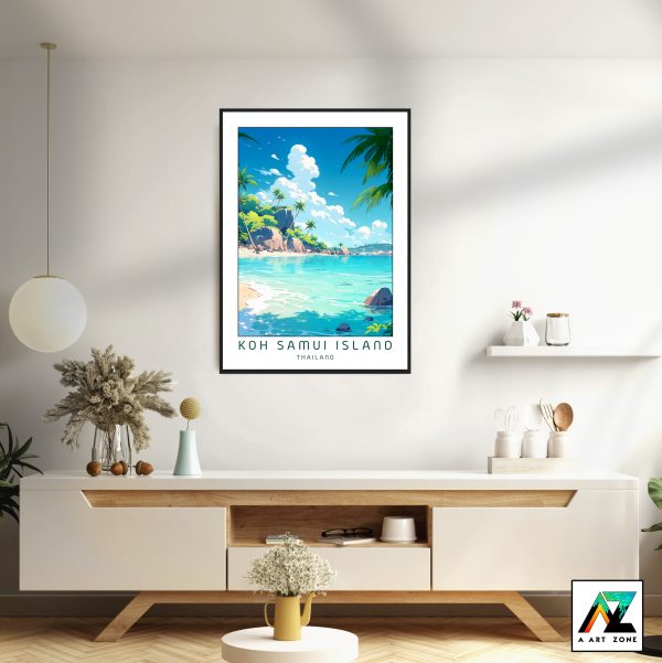 Tropical Tranquility: Framed Wall Art Featuring Koh Samui's Sunny Day