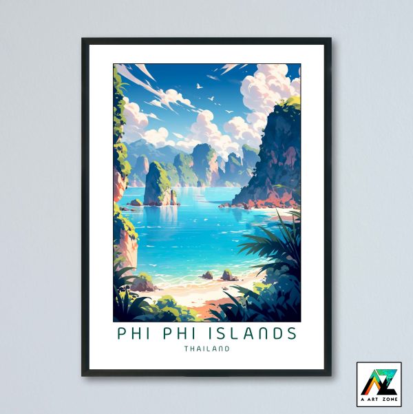Seaside Serenity: Framed Wall Art of Beach Scenery in Phi Phi Islands