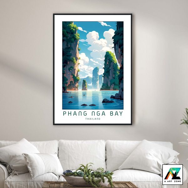 Radiant Beauty: Phang Nga Bay Framed Wall Art in the Sunny Days of Southern Thailand