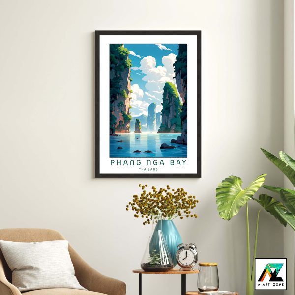 Artistry in Sunlit Splendor: Southern Thailand's Phang Nga Bay Framed Wall Art