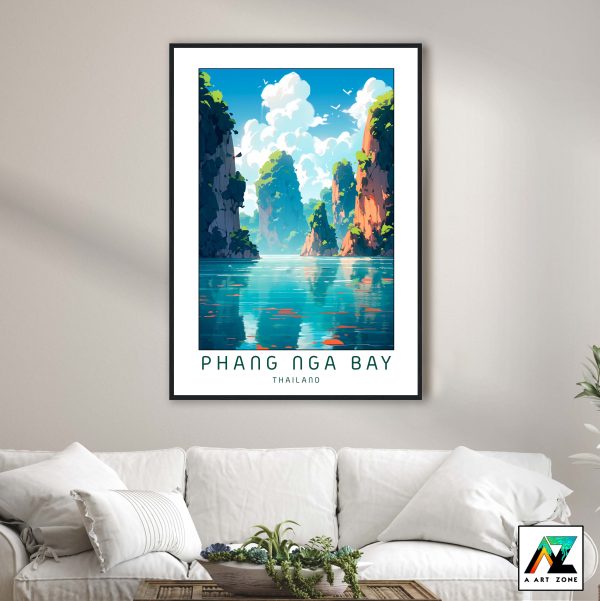 Coastal Elegance: Phang Nga Bay Framed Wall Art in Southern Thailand's Misty Mornings