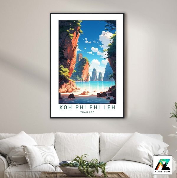 Coastal Harmony: Framed Wall Art of Ko Phi Phi Leh in Krabi Province