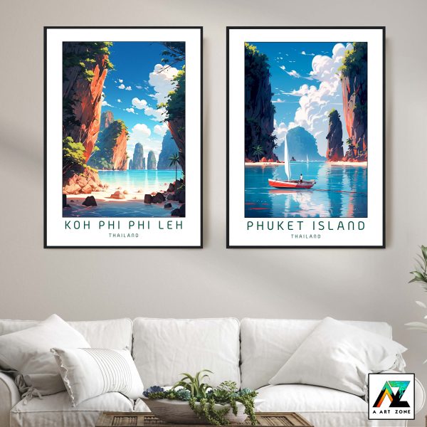 Island Paradise: Ko Phi Phi Leh Framed Wall Art in Krabi Province, Thailand