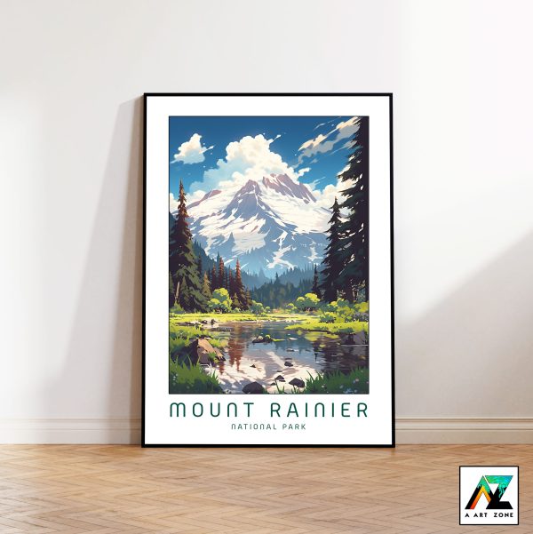 Nature's Summit Symphony: Framed Mount Rainier Wall Art in Tacoma, Washington
