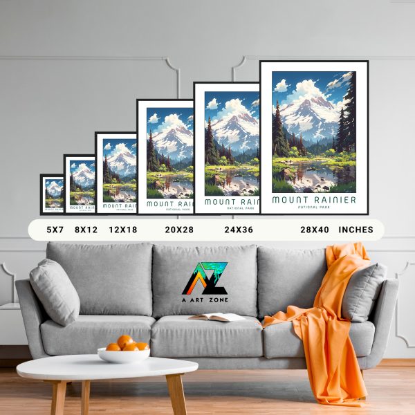 United States Summit Splendor: Framed Wall Art of Mount Rainier National Park