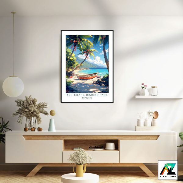 Artistry in Sunny Splendor: Trat Province's Koh Chang Marine Park Framed Wall Art