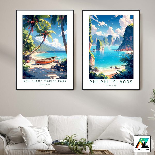 Sunlit Majesty: Framed Wall Art of Koh Chang Marine Park in Trat Province