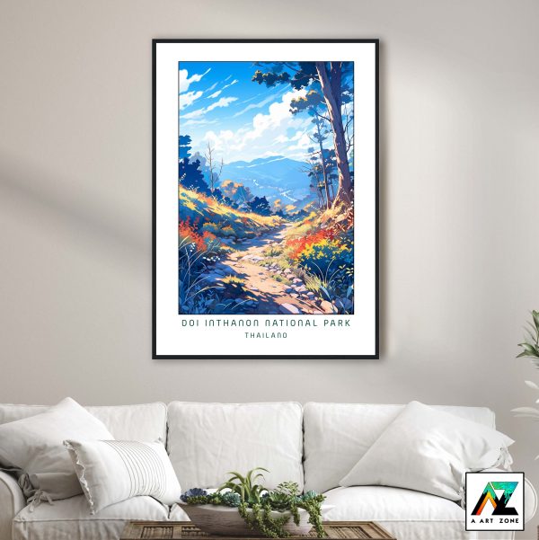 Natural Coastal Harmony: Framed Wall Art of Doi Inthanon in Chom Thong District