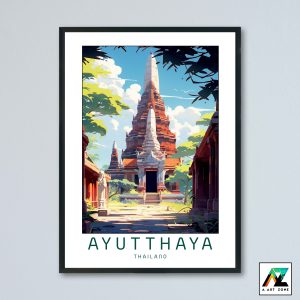Historical Majesty: Framed Wall Art of Ayutthaya, Siam