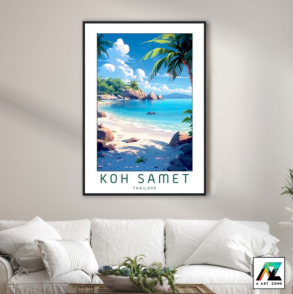 Tropical Coastal Elegance: Framed Wall Art of Koh Samet