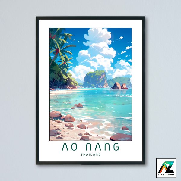 Nature's Beach Symphony: Framed Ao Nang Wall Art in Krabi Province, Thailand