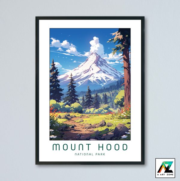 American Forest Charm: Framed Wall Art of Mount Hood National Forest