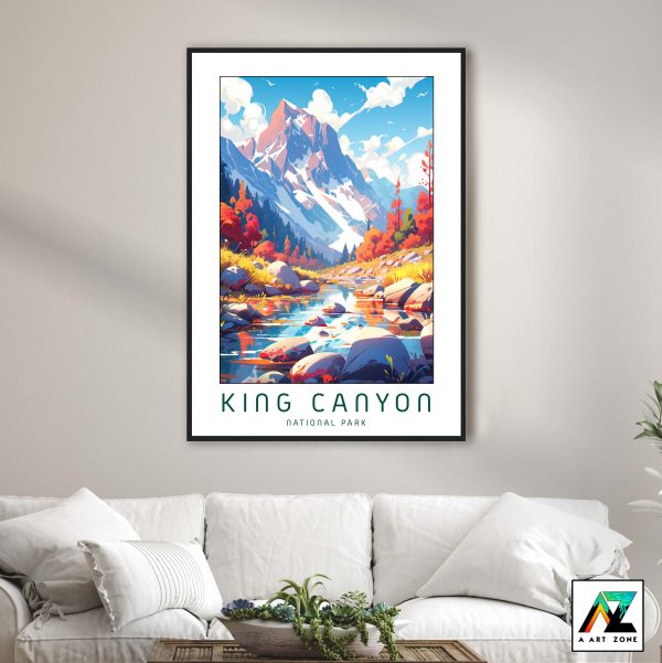 USA Summit Splendor: Framed Wall Art of Kings Canyon National Park