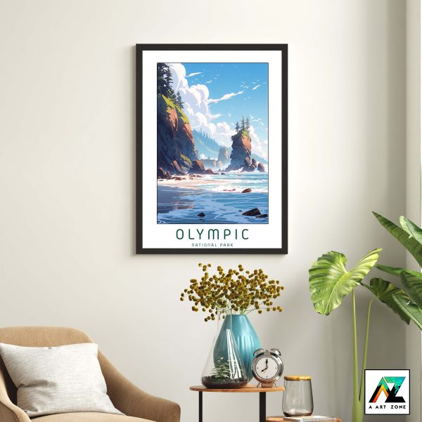 Coastal Majesty: Olympic National Park Framed Wall Art in Jefferson