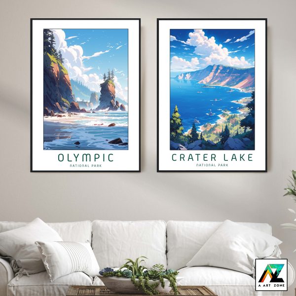 USA Coastal Splendor: Framed Wall Art of Olympic National Park