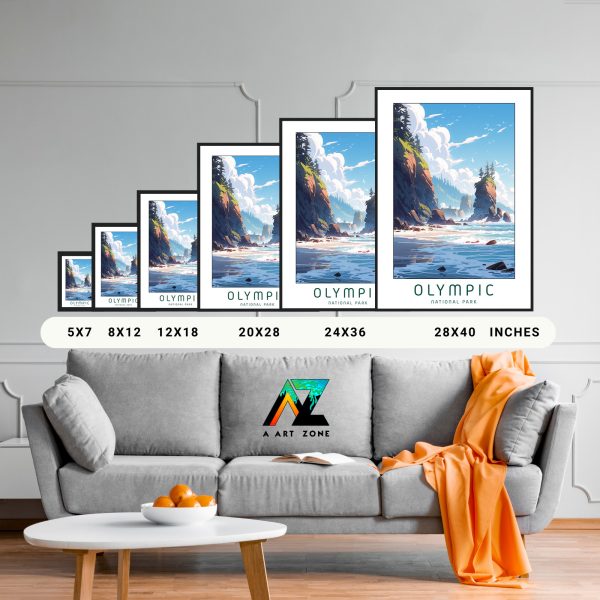 American Coastal Charm: Framed Wall Art of Olympic National Park