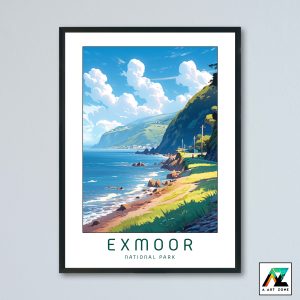 UK Coastal Majesty: Framed Wall Art of Exmoor National Park