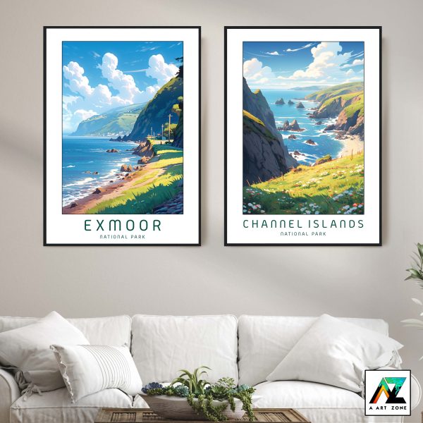 Lynmouth and Lynton's Timeless Beauty: Exmoor National Park Framed Wall Art