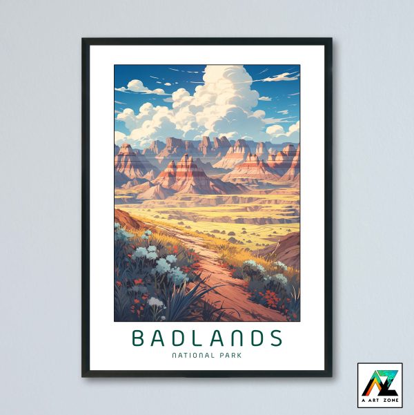 USA Badlands Charm: Framed Wall Art of Badlands National Park
