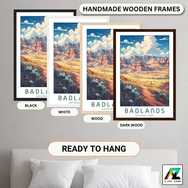 USA Badlands Majesty: Framed Wall Art of Badlands National Park