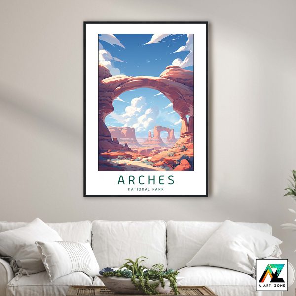 USA Desert Majesty: Framed Wall Art of Arches National Park