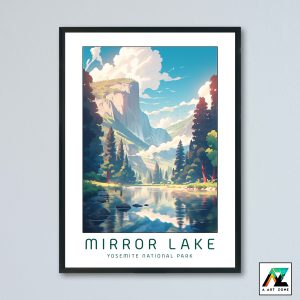 Reflective Reverie: Yosemite Mirror Lake Framed Scenery Brilliance