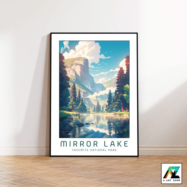 Iconic Reflections: Yosemite Mirror Lake Wall Art Symphony