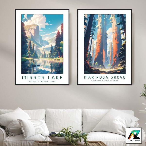 Nature's Mirror: Framed Artwork Showcasing Yosemite's Beauty