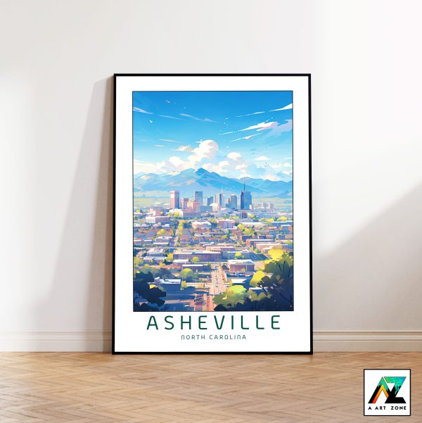 American City Escape: Framed Wall Art of Asheville City View