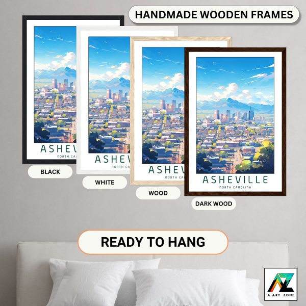 Artistry in Asheville's Urban Life: City View Framed Wall Art