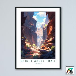 Bright Angel Trail Grand Canyon National Park Arizona USA - National Park Canyon Scenery Artwork