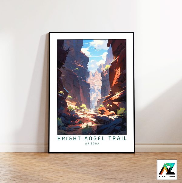 Canyon Symphony: Framed Bright Angel Trail Grand Canyon Wall Art in Arizona, USA
