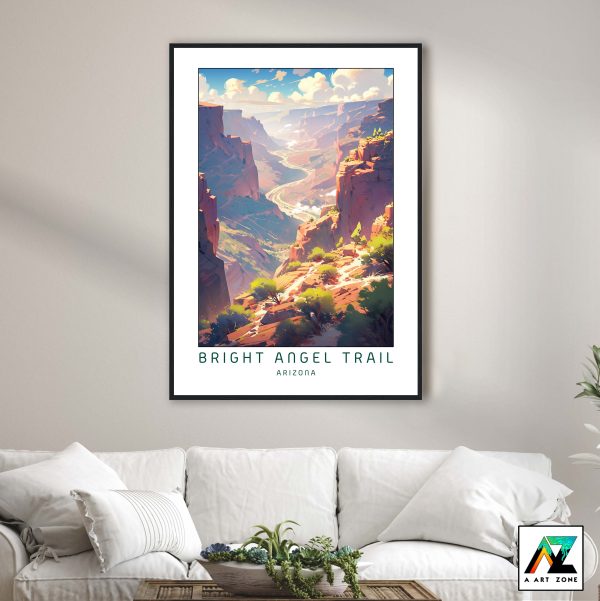 Arizona's Sunny Timeless Beauty: Bright Angel Trail Framed Wall Art
