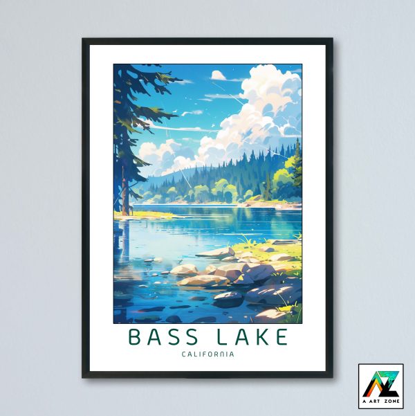 Bass Lake Madera County California USA - National Forest Lake Scenery Artwork