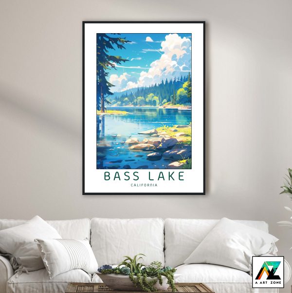 California Lake Majesty: Framed Wall Art of Bass Lake Madera County