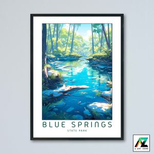 Blue Springs State Park Orange City Florida USA - State Park Lake Scenery Artwork