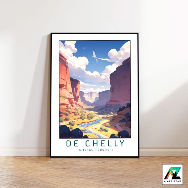 Arizona's Sunlit Canyon Majesty: Framed Wall Art of De Chelly National Monument