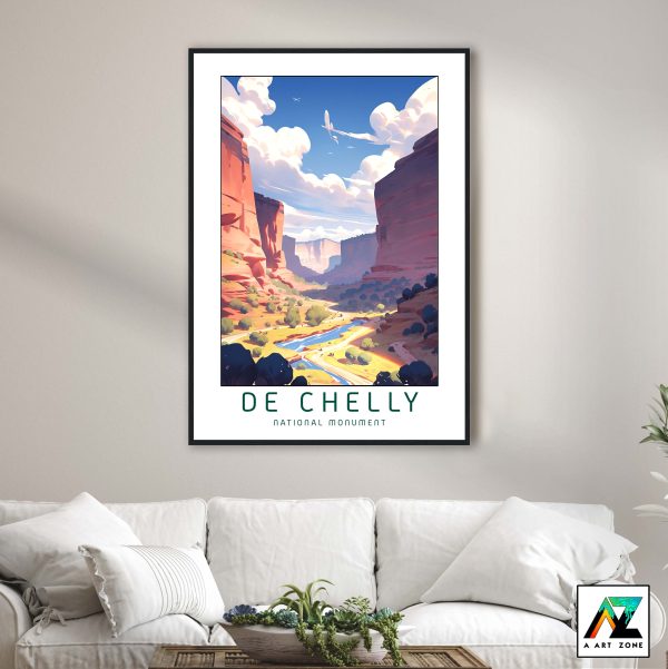 Sunny Canyon Tranquility: De Chelly National Monument Apache County Arizona Framed Wall Art