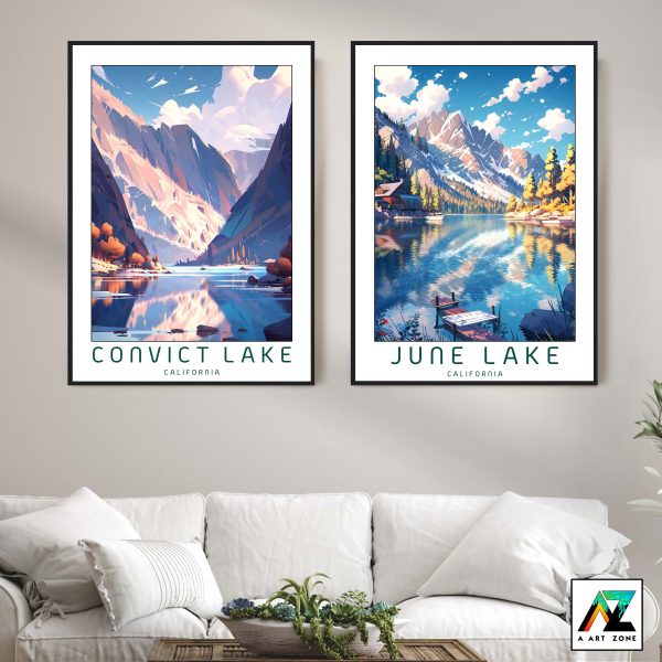 Lakeside Tranquility: Convict Lake Framed Wall Art in Mono County, California