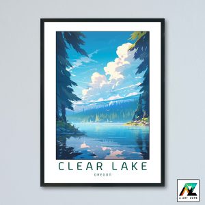 Clear Lake Linn County Oregon USA - National Park Lake Scenery Artwork